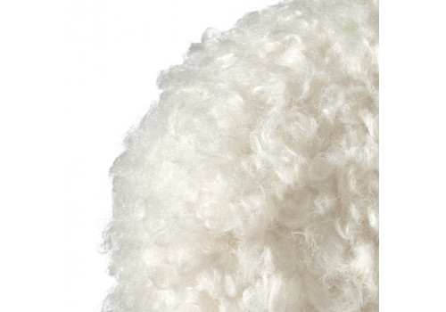 Стул Lucas белый искусственный мех с ножками цвета орех