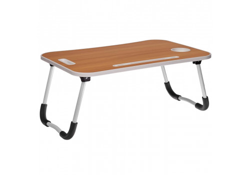 Стол складной с подстаканником «ЛАЙТ», 59,5x39,5x26,4см, мдф, металл, св. дерево, белый