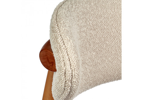 Стул полубарный Lucas латте букле с ножками цвета орех