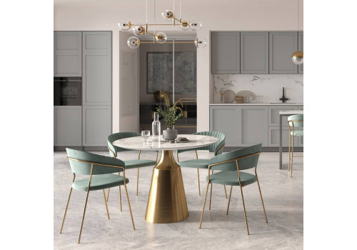 Стул Turin мятный с золотыми ножками