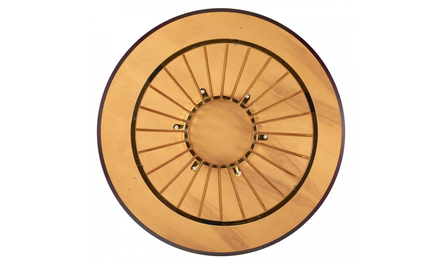 Стол Liverpool диам.110см, шпон орех лучевой набор, с золотистыми ножками