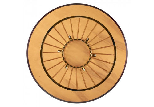 Стол Liverpool диам.110см, шпон орех лучевой набор, с золотистыми ножками