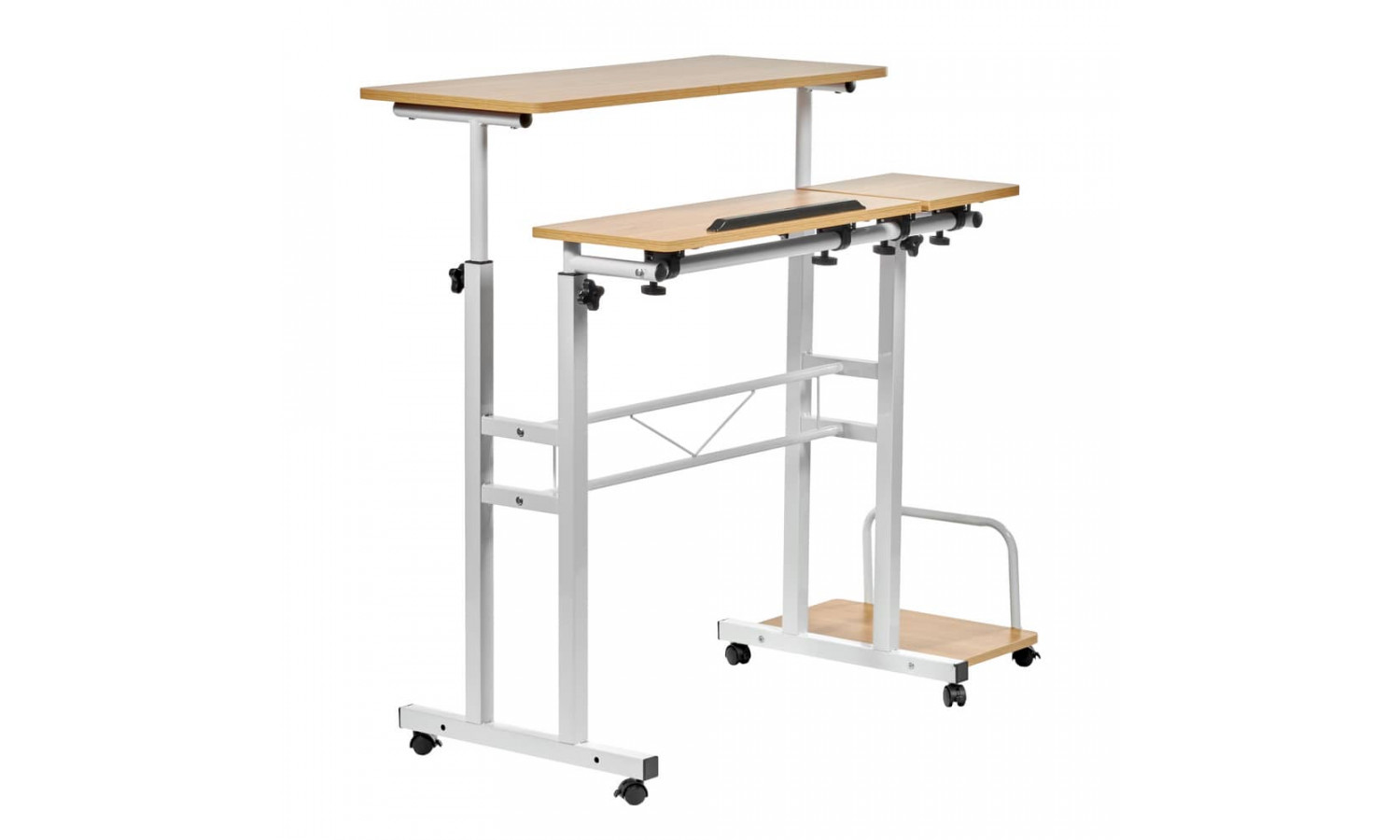 Стол многофункциональный Shuttle 80х58х80-130см, светлое дерево, белый