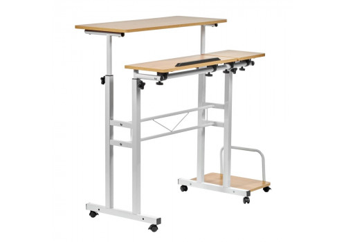 Стол многофункциональный Shuttle 80х58х80-130см, светлое дерево, белый