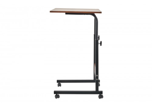 Стол многофункциональный на колесах, 60x40 см, «РОЛЛ», 2 ножки, регул.высота, мдф, металл, тёмн. дерево, черный