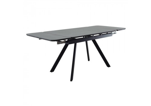 Стол Arthur раскладной 120-184x80x75см, керамогранит чёрный мрамор Greys Black, чёрный