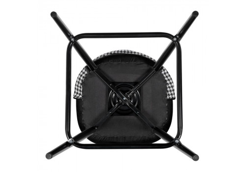 Стул полубарный Leo чёрный с жаккардом, с поворотным механизмом