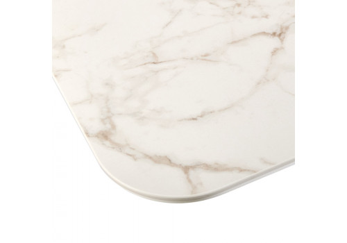 Стол Vito раскладной 120-184x80x75см, керамогранит белый мрамор, белый