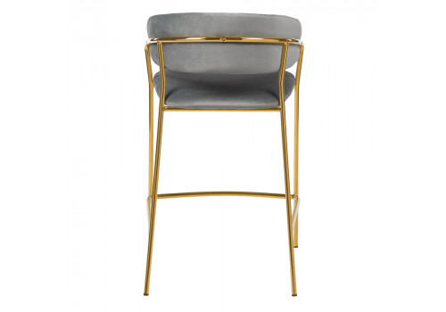 Стул полубарный Turin серый с золотыми ножками