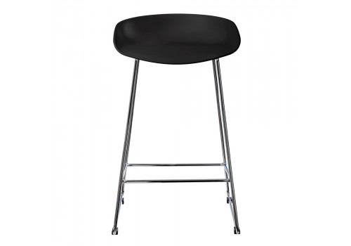 Стул полубарный Neo чёрный с хромированными ножками