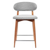 Стул полубарный Lucas светло-серый букле, ножки цвета орех