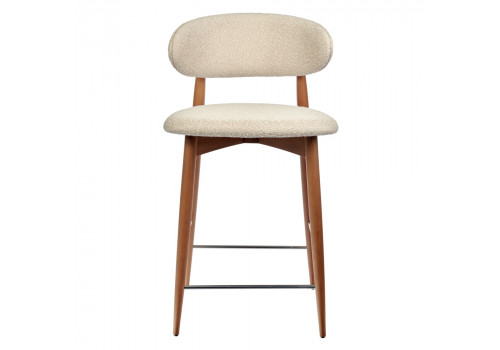 Стул полубарный Lucas латте букле с ножками цвета орех