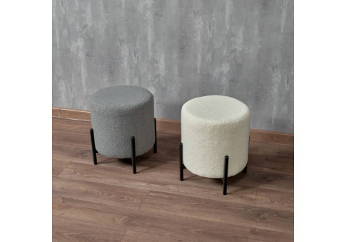 Стул-пуф Otis белый, искусственный мех