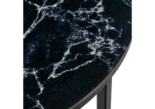 Набор кофейных столиков Tango чёрный мрамор с чёрными ножками, 2шт