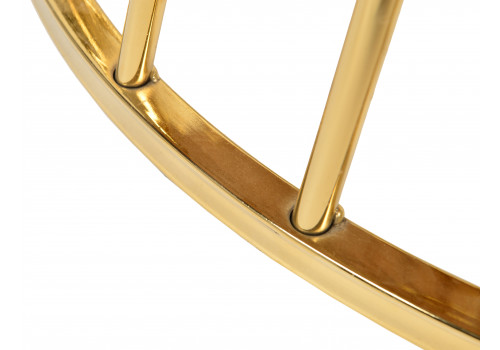 Стол Liverpool диам.100см, керамогранит белый мрамор с золотистыми ножками