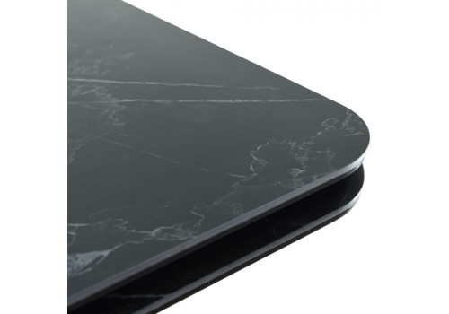 Стол Arthur раскладной 120-184x80x75см, керамогранит чёрный мрамор Greys Black, чёрный