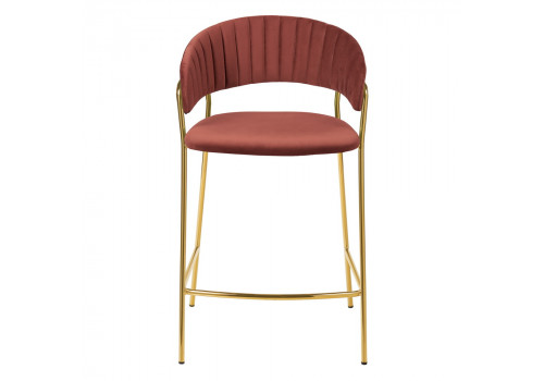 Стул полубарный Turin терракотовый с золотыми ножками