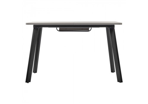 Стол Dublin раскладной 120-160х80х75 серый мрамор с чёрными ножками