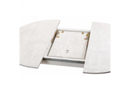 Стол Oslo круглый раскладной 110-140x110x76см, Бетон лайт, белый