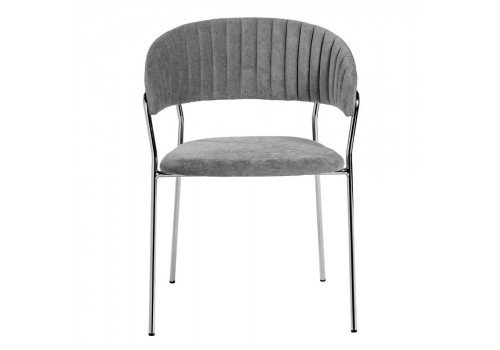 Стул Turin серый вельвет с хромированными ножками