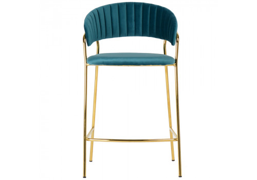 Стул полубарный Turin бирюзовый с золотыми ножками