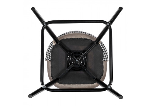 Стул полубарный Leo латте с жаккардом, с поворотным механизмом