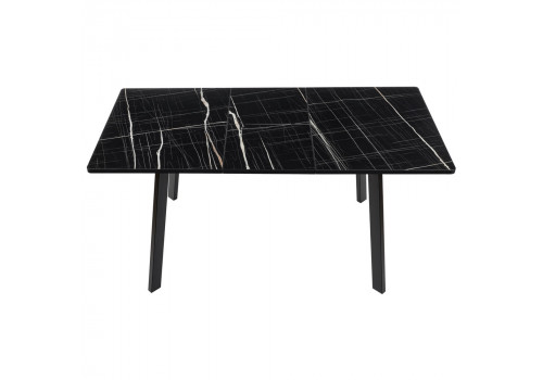 Стол Dublin раскладной 120-160х80х75 чёрный мрамор с чёрными ножками