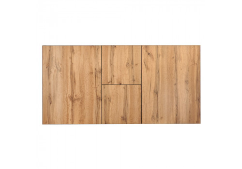 Стол Dublin раскладной 120-160х80х75 Дуб Вотан, чёрные ножки