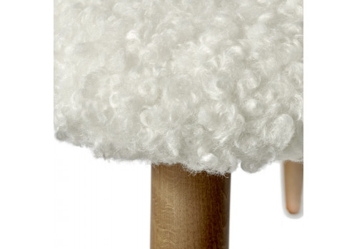 Стул Lucas белый искусственный мех с ножками цвета орех