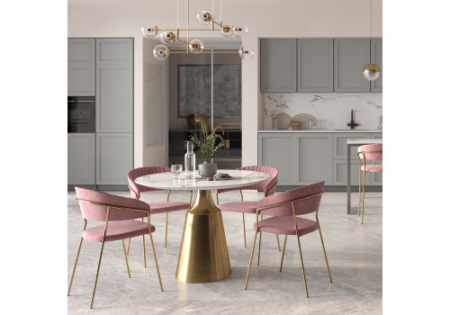 Стул полубарный Turin терракотовый с золотыми ножками