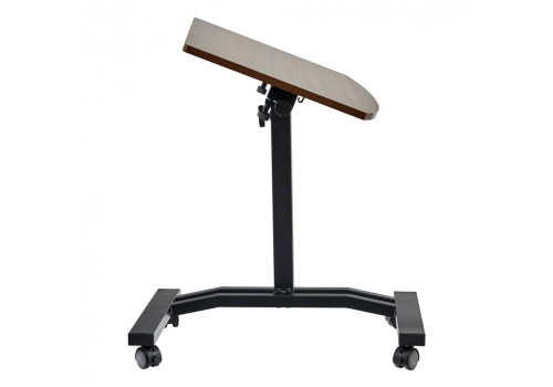 Стол многофункциональный на колёсах, 48x40 см, «РОЛЕТ», 1 ножка, регул.высота, мдф, металл, тёмн. дерево, чёрный