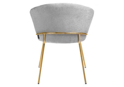 Стул-полукресло Martin серый шенилл с золотыми ножками