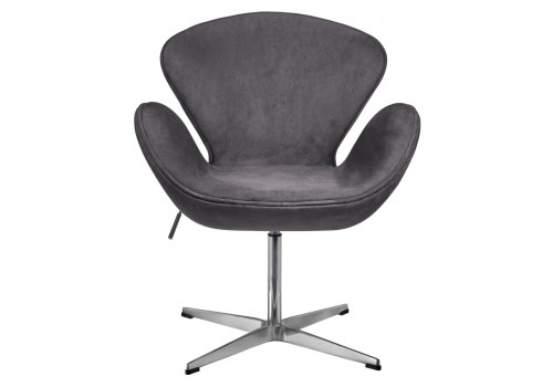 Кресло SWAN STYLE CHAIR тёмно-серый, искусственная замша