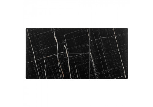 Стол Dublin раскладной 120-160х80х75 чёрный мрамор с чёрными ножками