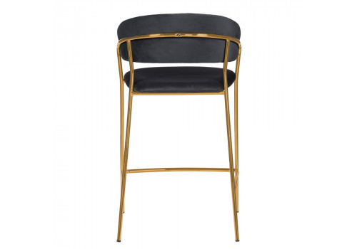 Стул полубарный Turin чёрный с золотыми ножками