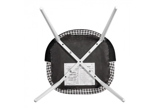 Стул Leo чёрный с жаккардом, с белыми ножками