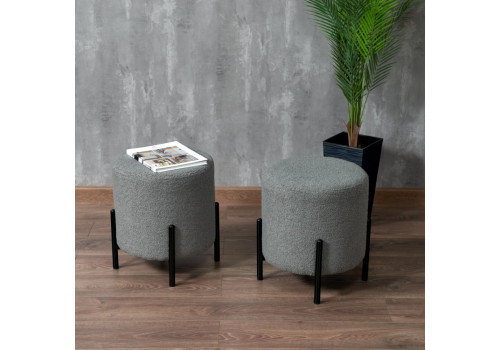 Стул-пуф Otis светло-серый, искусственный мех