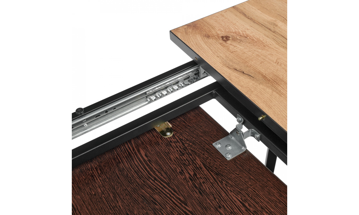 Стол Dublin раскладной 120-160х80х75 Дуб Вотан, чёрные ножки