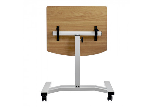 Стол многофункциональный на колёсах, 48x40 см, «РОЛЕТ», 1 ножка, регул.высота, мдф, металл, св. дерево, белый