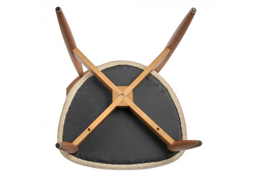 Стул Lucas латте букле с ножками цвета орех