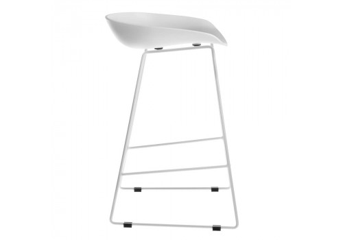 Стул полубарный Neo белый с белыми ножками