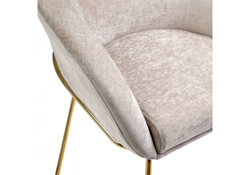 Стул-полукресло Martin миндальный шенилл с золотыми ножками