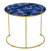 Набор кофейных столиков Tango темно-синий с ножками матовое золото, 2шт