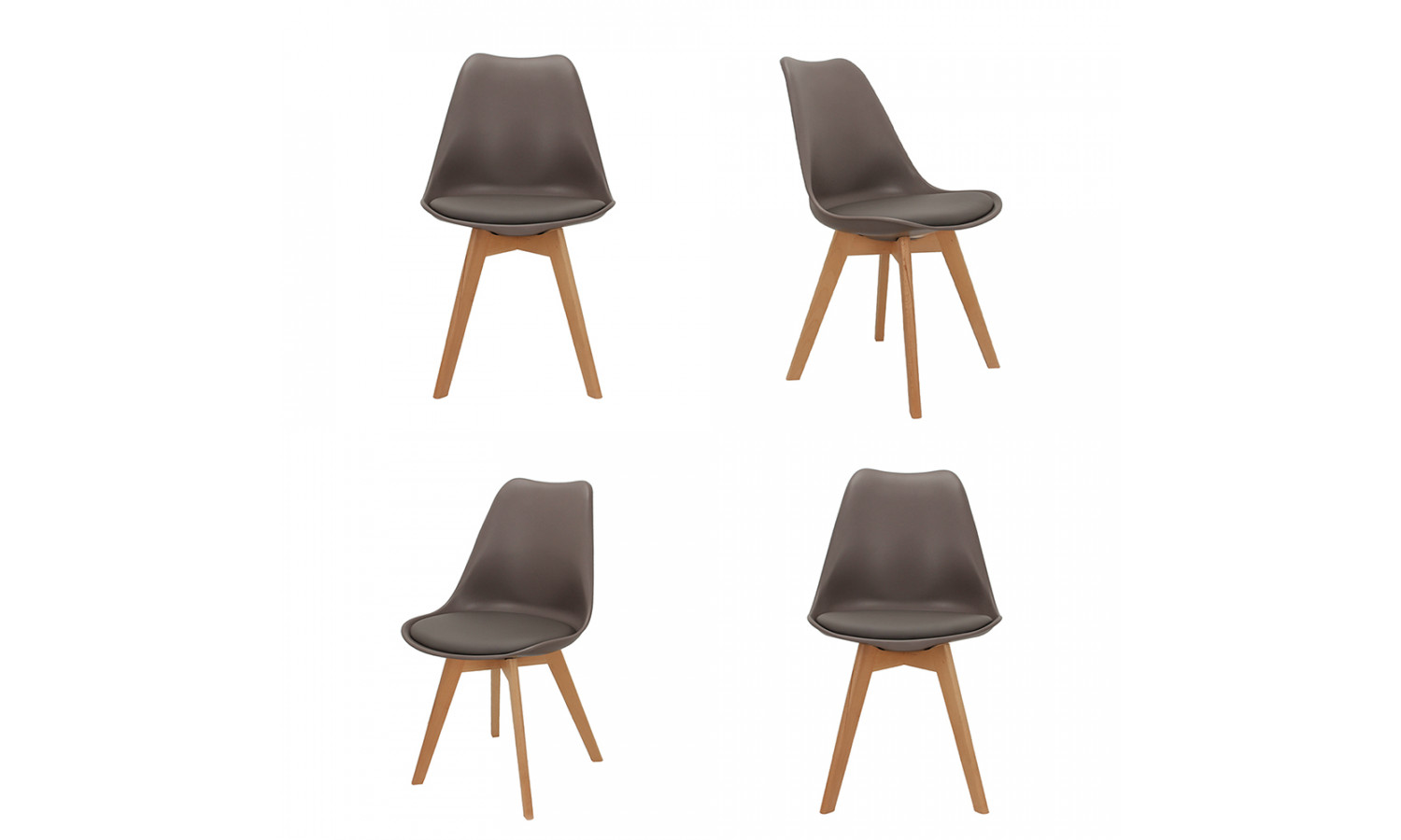 Комплект из 4-х стульев Eames Bon латте