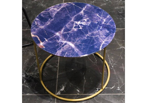 Набор кофейных столиков Tango темно-синий с ножками матовое золото, 2шт