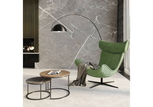 Набор кофейных столиков Tango белый мрамор с белыми ножками, 2шт