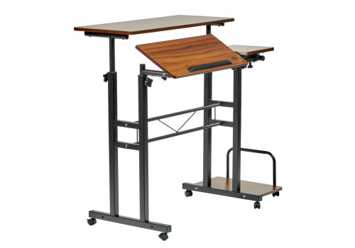 Стол многофункциональный Shuttle 80х58х80-130см, темное дерево, чёрный