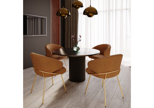 Стул-полукресло Emil медовый с золотыми ножками