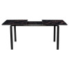 Стол Areal раскладной 140-180х80х75 чёрный мрамор с чёрными ножками
