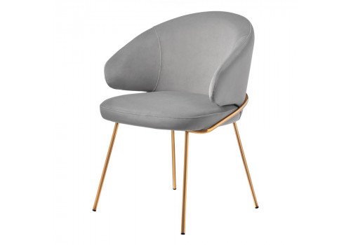 Стул-полукресло Emil серый с золотыми ножками